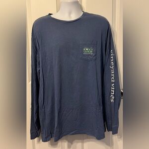 Vineyard Vines Blue Long Sleeve Soccer Shirt